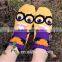 lovely Women Cotton Ankle Casual No Show Cartoon Minions Socks