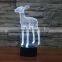 3D Optical Night Light Deer 7 RGB Light Colors 10 LEDs AA Battery or DC 5V Mixed Lot