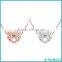 Wholesale Gold Plated 925 Sterling Silver Ball Bead Charm Necklace Micro Pave Zircon