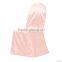 White satin chair cover for banquet chairs or wedding chairs OEM client's design