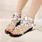 Summer feng shui drill Roman sandals rivet belt buckle clip toe with flat sandals