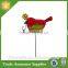 Red Bird and Flower Outdoor Metal Garden Stakes