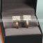 Christmas new coming gold plated 316L stainless steel CZ diamonds square shaped earrings