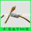 extension fabric texteil braided white cotton cord flat three pin plug