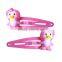 Cute pink penguin clay pendent hair accessories gift hair clips for girls kids hair clips