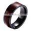 Wholesale verious Men's jewelry wood shell inlay ring titanium black zirconium