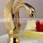 Antique style deck mounted golden faucet for basin, dual control hot cold classical antique golden faucet