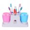 Kids Toothbrush Holder Set Toothpaste Dispenser with 2 Tooth Mugs, Stand Toothbrush Holder Automatic Toothpaste Squeezer