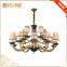 Porcelain Brass Elegant Empire Navy Chandelier, Antique Golden Bronze Pendant Light