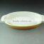 Color glazed ceramic oval shape ceramic bakeware bake plate in stock