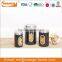 Black sugar storage metal food canister sets for kitchen