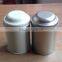 round tea tin box