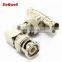 CCTV camera solderless coaxial L type bnc male connector