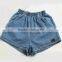 Top fashion summer loose fit light blue washed sexy women elastic waist denim shorts