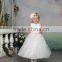 white flowers high neck gown kids party wear dresses for girls