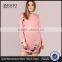 MGOO Women Longline Sweatshirt With Holes Distressed Curved Hem Tunic Dress Pink Long Sleeve