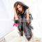 New Winter Warm Elegant Faux Mink Collar Fur Hooded Cape Plaid Sleeveless Women Coat