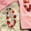2.14 theme Valentine's day girls clothes Love spring heart outfits red sequins pants with matching necklace and bow set