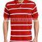 Men's Short Sleeve Striped Pique Cotton Polo Shirt