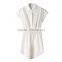 Lady Summer Plus Size Ladies Chiffon Lapel Collar Dress for Women Shirts Short Sleeve Blouse Female Dresses With Belt