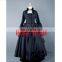 Rose Team-Free Shipping Custom-made Medieval Victorian Gown Ball Costume Dark Blue Gothic Punk Dress