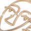 New Exaggerated Facial Hollow big Human Face Dangle gold Earrings IN STOCK!