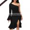 Wholesale Fahion ruffle Design colorful women one shoulder dress