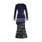 high quality modern islamic custom beading print baju kurung womern clothing