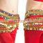 Indian belly dance hip scarf with gold coins Y-2033#
