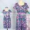 2019 SUMMER PURPLE women girls mommy and me leave print short sleeve adult casual floral dresses (this link for WOMAN)