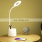 Bedroom led desk lamp with pen holder flexible usb table Touch dimmable multi-functional rechargeable bending table lamp led