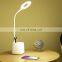 Touch sensor 360 degree adjustable dimming swan lamp pencil holder Flexible Goose neck led desk lamp pen holder
