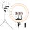 Dimmable 18'' LED Selfie Ring Light Photography Lighting 2.1M tripod stand Video Live LED Selfie Ring lamp with tripod