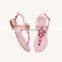 Latest flower design pink color flats sandals for women other colors are available