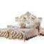 Hot sell Antique hand carved headboard luxury European style bedroom furniture classical leather bed