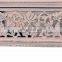 Lotus Antique White 4 Panel folding Screen 72x80 carved on both sides Handcrafted Wood Room Divider