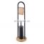 Bamboo  and Steel Powder Coating Toilet Paper Holder Stand Bathroom Top Quality New Design Toilet Paper Holder Black
