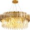 Hotel wedding lobby large decorative hanging light gold home modern stainless steel luxury crystal chandelier
