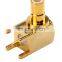SMB connectors male plug jack solder smb connector right angle 4 Holes Flange Panel Mount Edge Receptacle Adapter Convertor gold