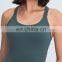 Nude Feeling V Beauty Back Workout Training Sportswear With Pads Yoga Fitness Women Tank Tops