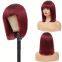 180 Density Full Machine Wigs Highlight Brown Colored Bone Straight Human Hair Bob Wigs 4 27 Human Hair With Bangs For Women