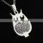 New stylish high quality stainless steel diamond OWL pendant necklace wholesale