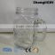 Machine Made Embossed 480ml Glass Mason Jar With Embossed Handle