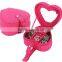 AN394 ANPHY Romantic Heart-shaped Flannelette Ring Earring Jewelry Gift Box Holder Display Stock 15*7.5*13cm