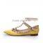 Guangzhou Wholesale Ladies Casual Flattie Shoes Adjustable Straps Sling Back No Heels Footwear Stud Flat Shoes Women