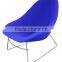2016 Stainless Steel Legs Fiberglass Frame Fabric Meditation Chair With Footrest