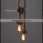 Retro DIY Art Hemp Rope Pendant Light Length 150cm Creative Dining Room LED Droplight E27 Lamp