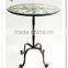 LC-85017 China bamboo design iron metal dinning table with glass top