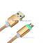 2016 new premium high quality Aluminum Nylon LED light charger usb data cable for iphone 6 6 plus 6s 6s plus micro wire cable