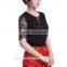 2016 Summer Lace Short Sleeve Black Sequined Short Style Red Ladies Party Dress